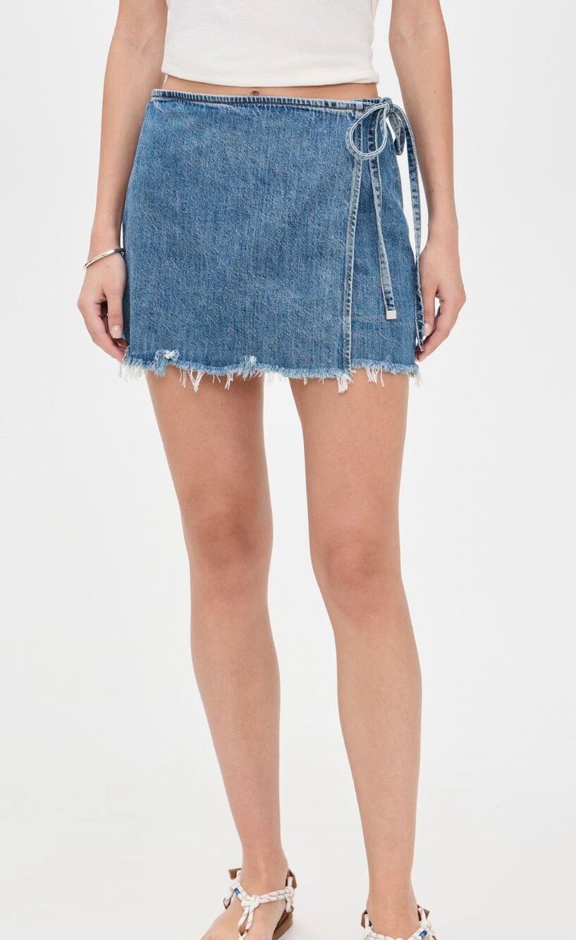 NWT Re/Done The Beach Wrap Skirt in Oceano